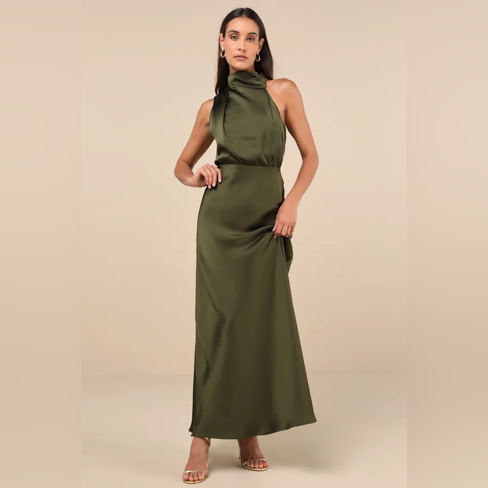 Lulu's distinctive charm Olive Green Maxi Dress